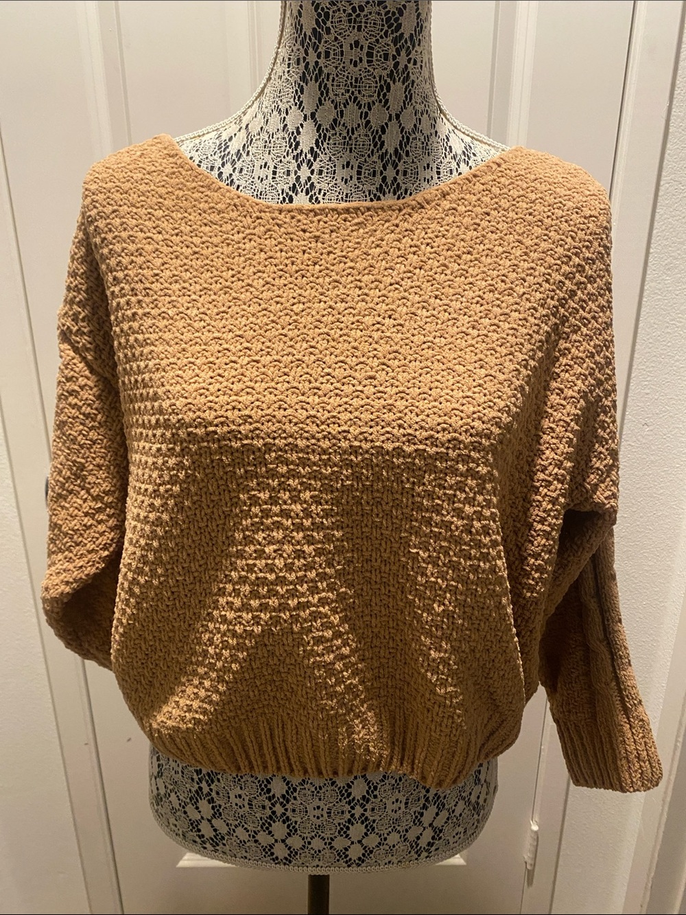 HYFVE Textured Relaxed Sweater in Camel